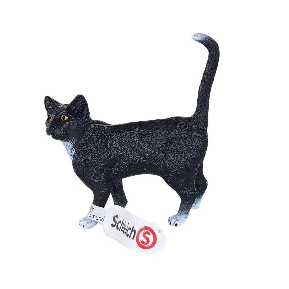Schleich Farm World Cat Black White Standing Collectible Figure #13770